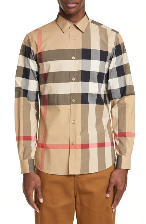 burberry button up men's.